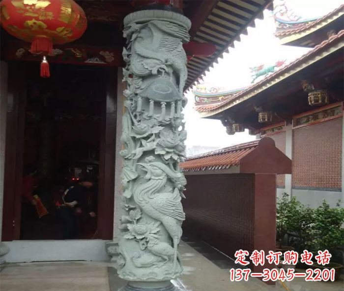 新乡大理石龙柱雕塑,为室内景观带来活力