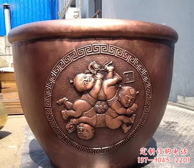新乡广场水缸铜雕塑