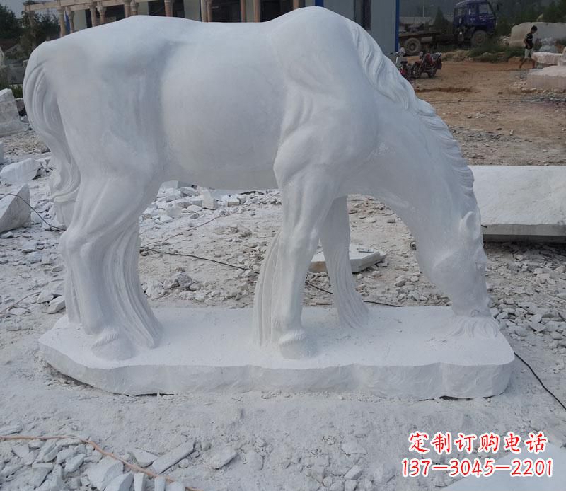 新乡汉白玉动物马雕塑是由中领雕塑定制的一款精…