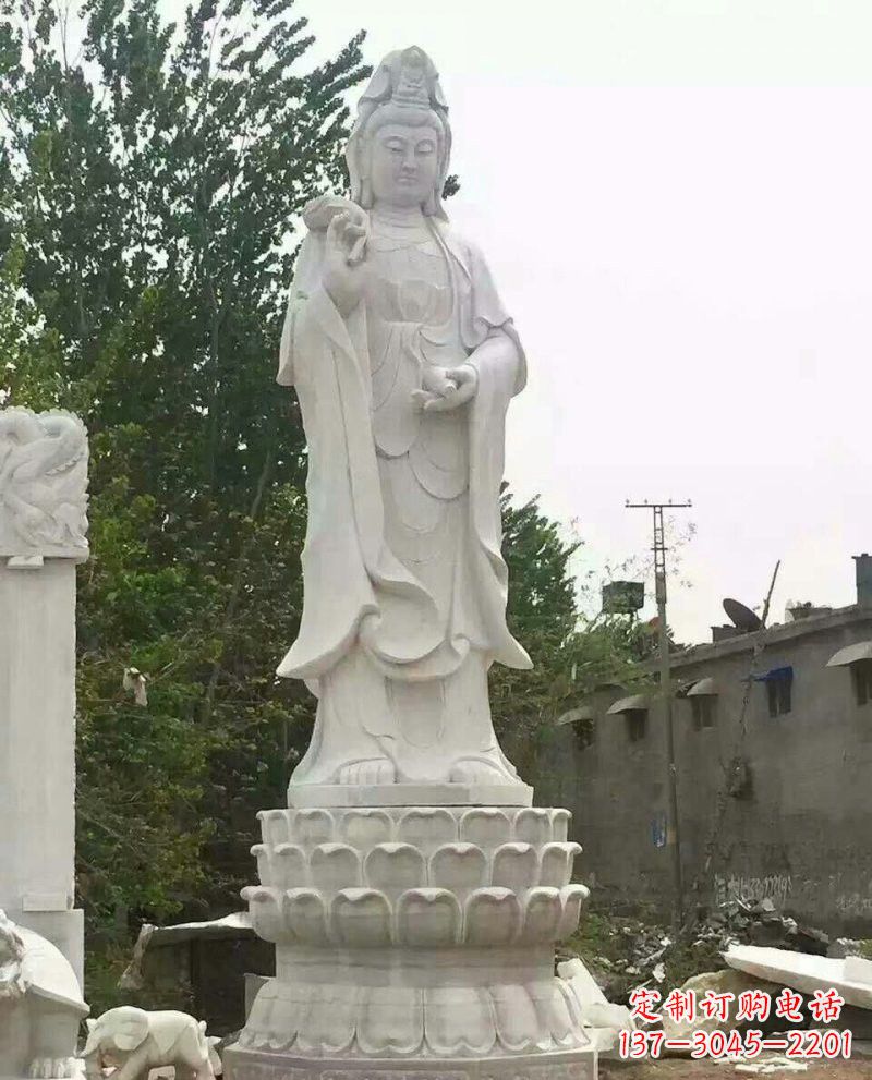 新乡汉白玉洒水观音雕像