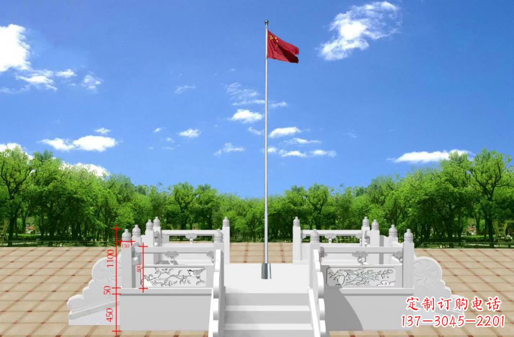 新乡汉白玉升旗台雕塑12