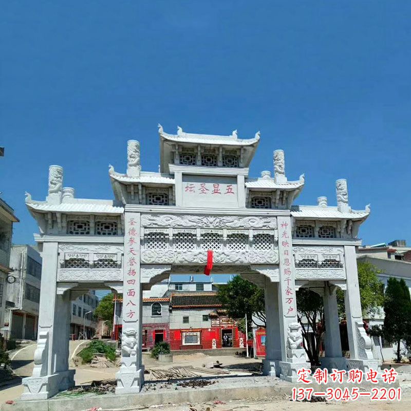 新乡全新定制石牌坊雕塑,为您的寺院注入历史文脉