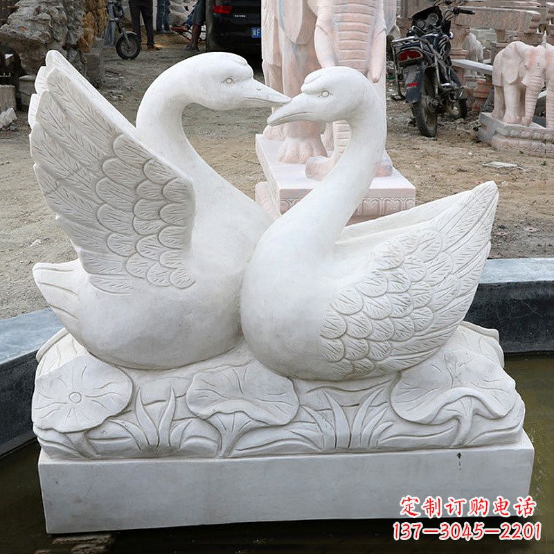 新乡精美绝伦的汉白玉天鹅石雕塑