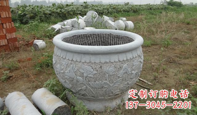 新乡荷花花盆公园景观石雕,千般美妙一览无余