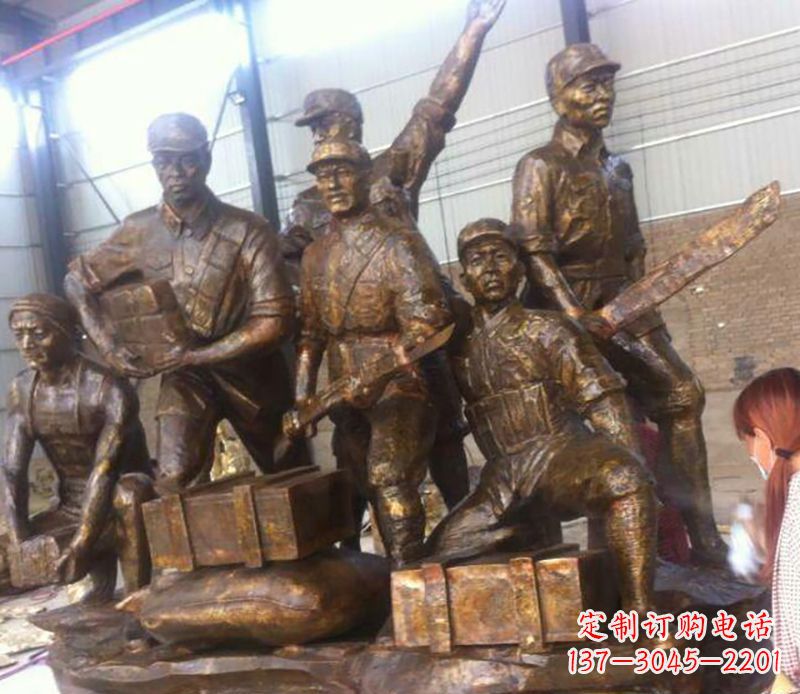 新乡红军打仗铜雕