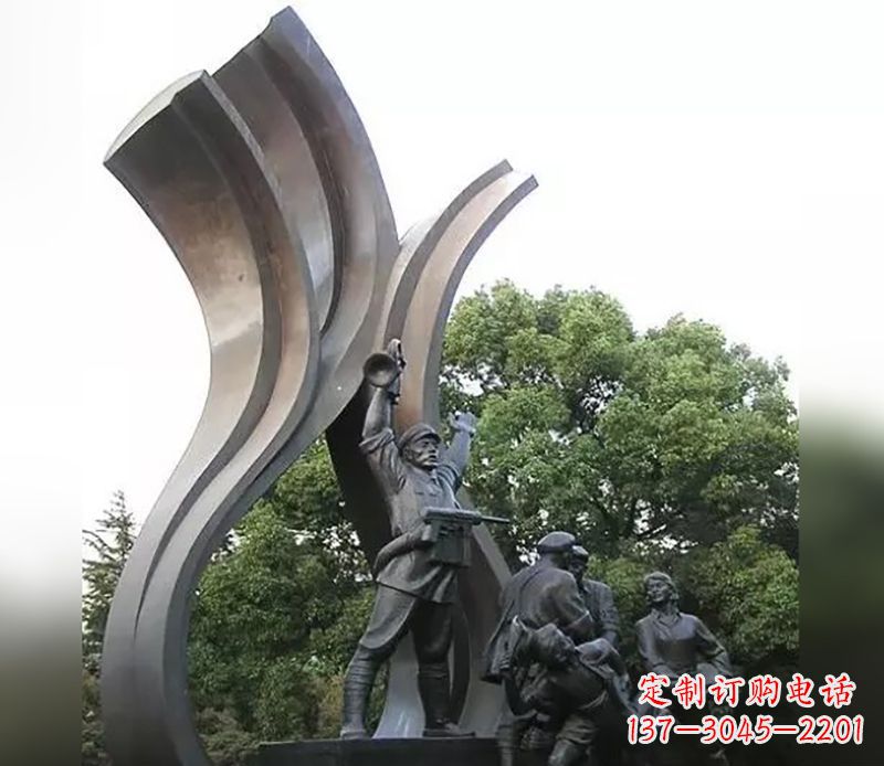 新乡红军英烈雕塑,永记中国英雄