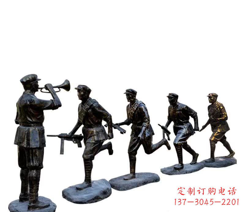 新乡传承红色精神,红军铜雕震撼人心