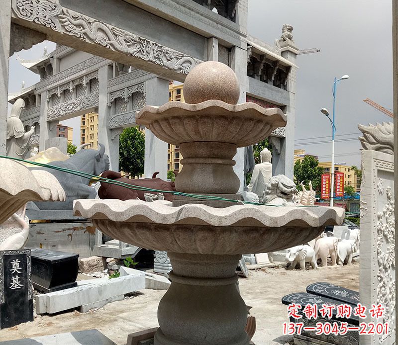 新乡户外多层喷泉石雕 (4)