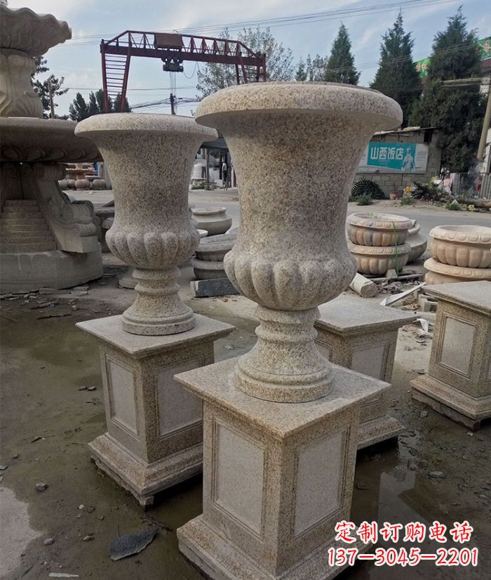 新乡花岗岩欧式花钵小区石雕花盆