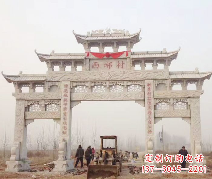 新乡高品质三门牌坊石雕