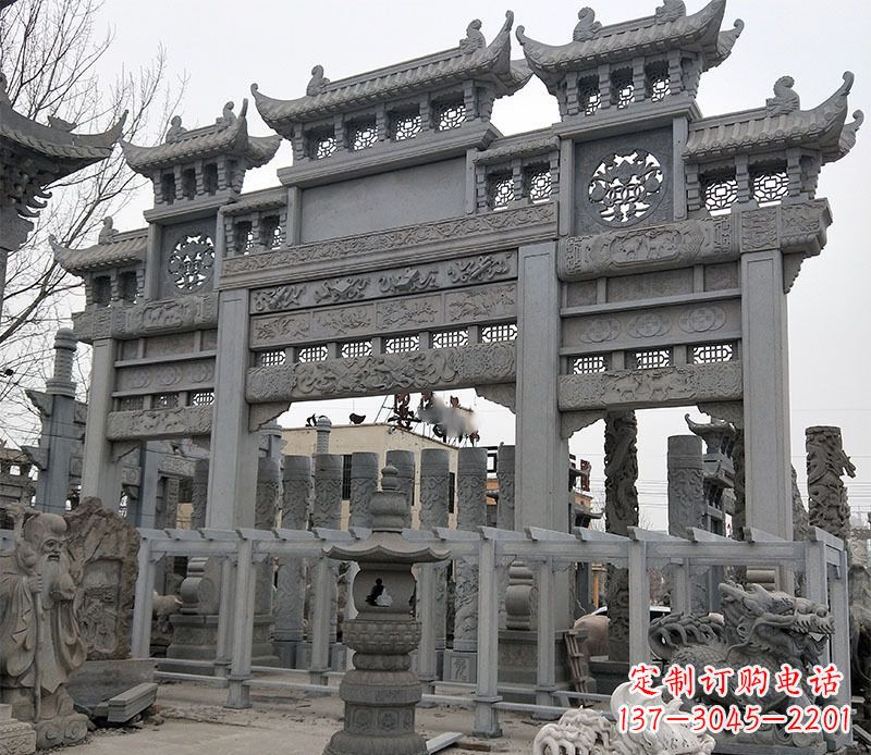 新乡京中领雕塑:牌坊石雕定制