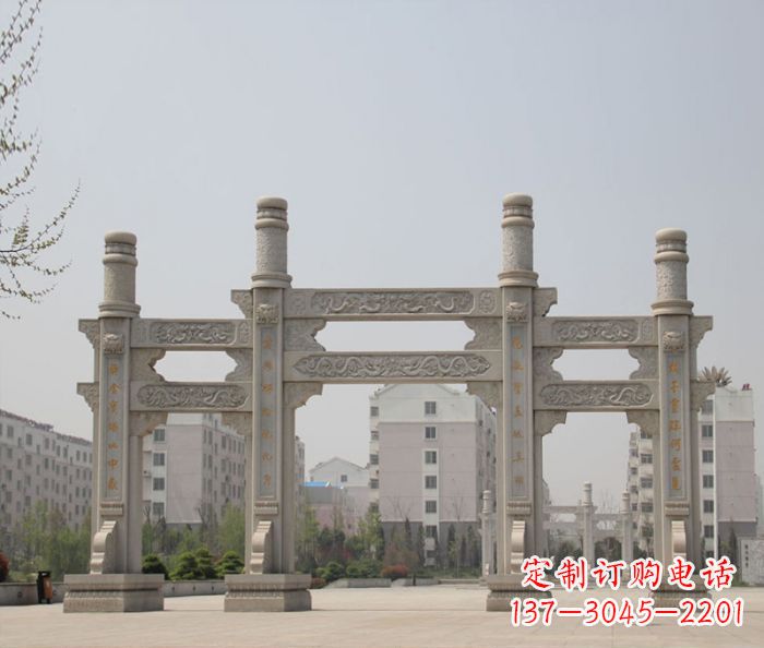 新乡上中领雕塑:牌坊石雕定制