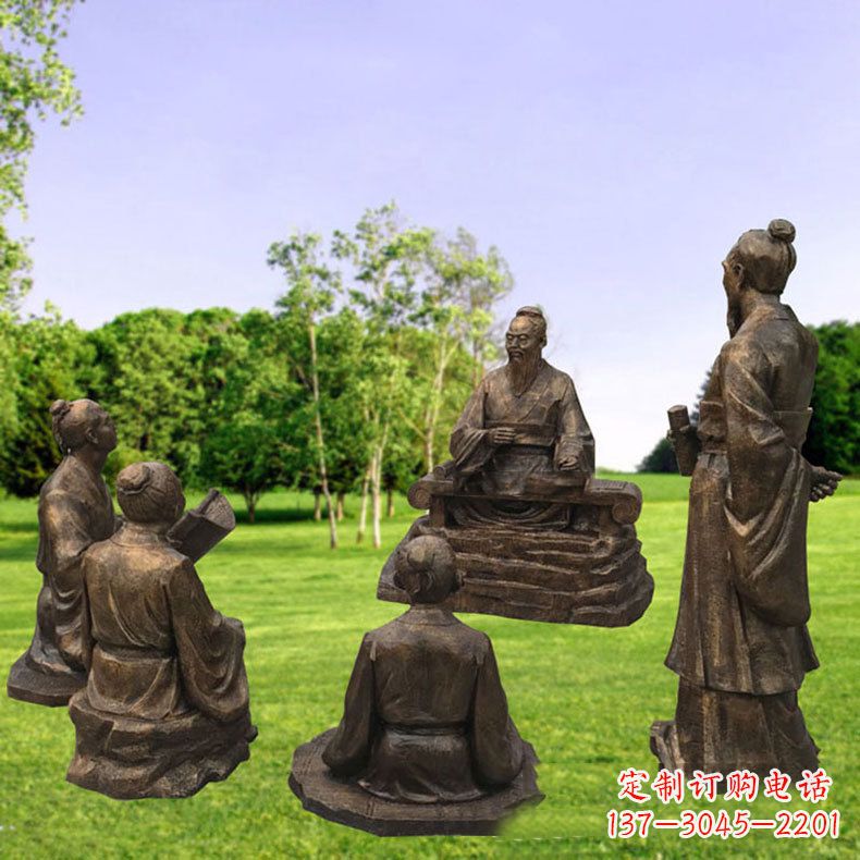 新乡孔子玻璃钢仿铜人物雕塑