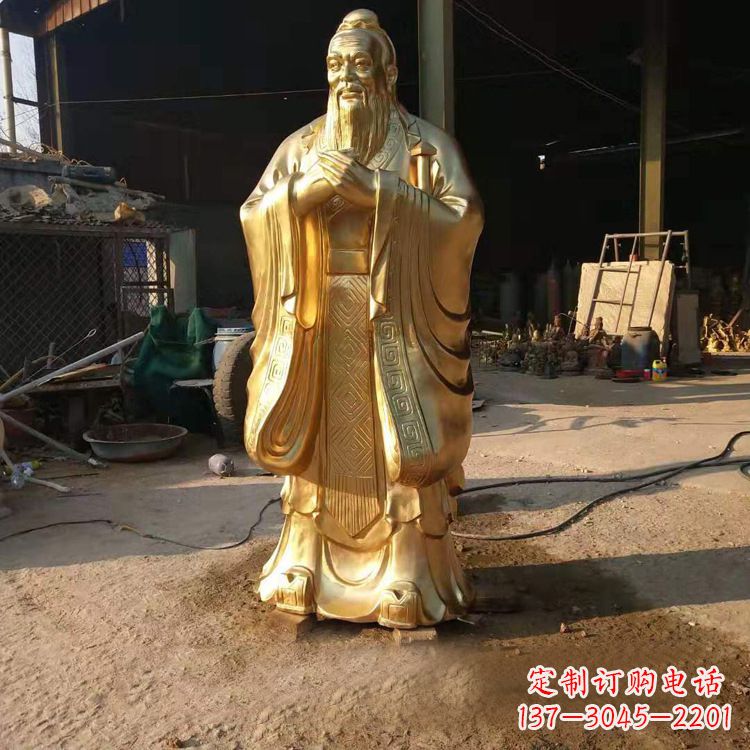 新乡以孔子为精髓的青铜雕塑