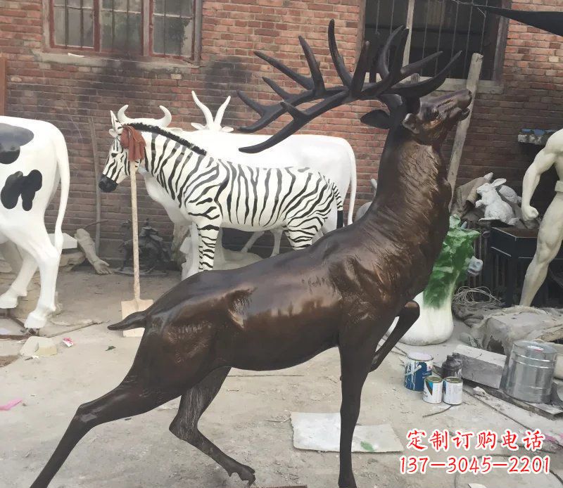 新乡羚羊公园动物铜雕