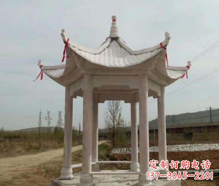 新乡六角石雕凉亭 (2)