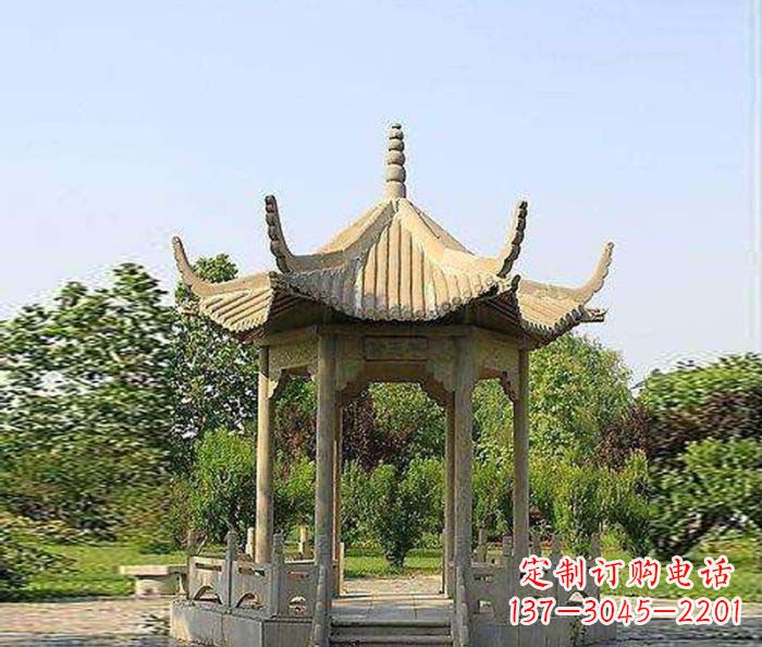 新乡六角石雕凉亭 (6)