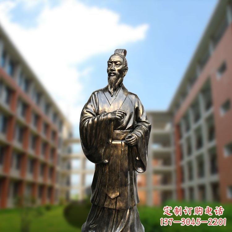 新乡精美艺术,历久弥新的孟子玻璃钢仿铜雕像