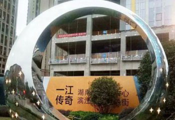新乡让您的空间脱颖而出！时尚镜面不锈钢圆环景观雕塑