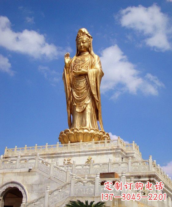 新乡精致观音塑天然南海玉雕