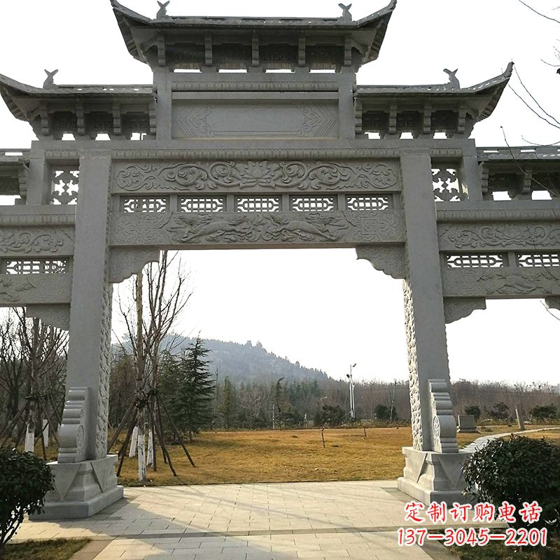 新乡中领雕塑:精致石牌坊雕塑