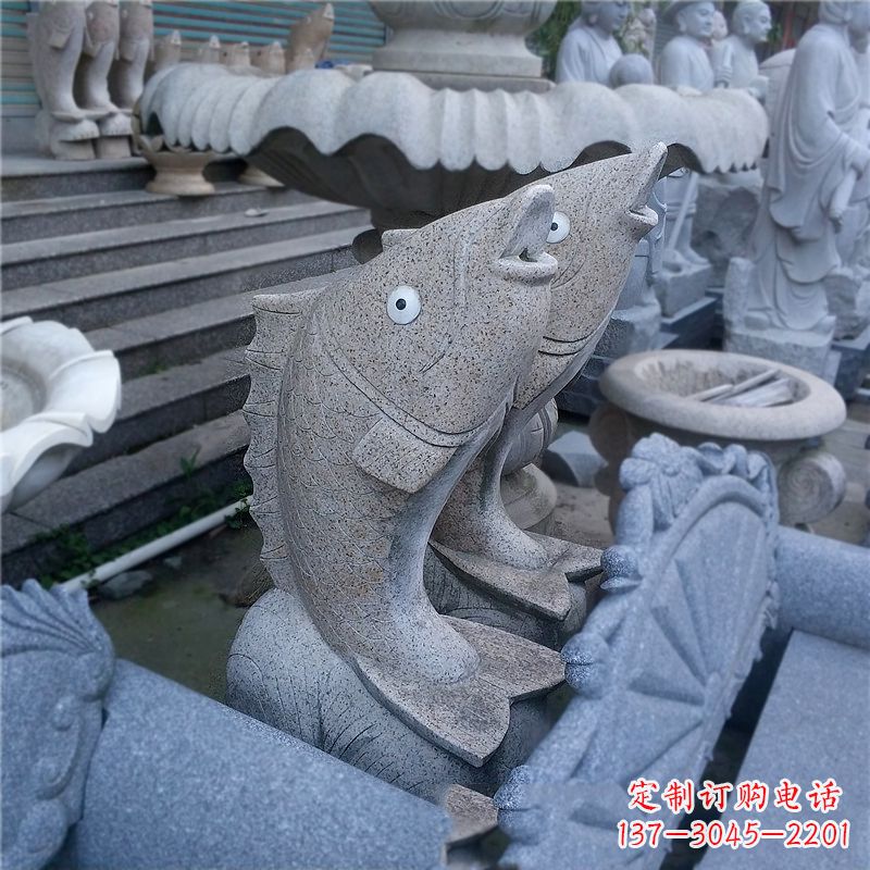 新乡喷水鱼雕塑-园林水景动物喷泉