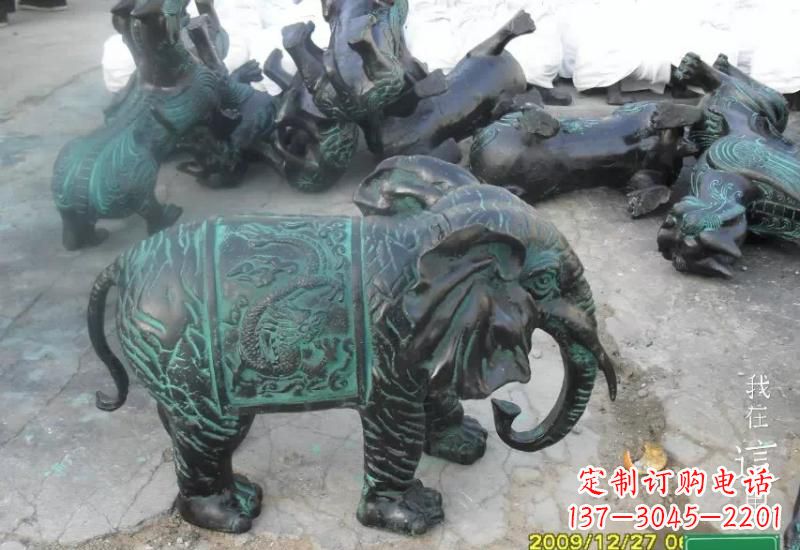 新乡精美青铜大象雕塑,极致线条优雅