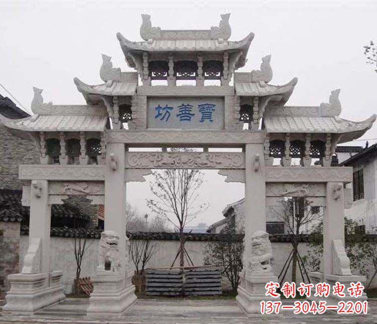 新乡领雕塑:精美石牌坊石雕艺术品
