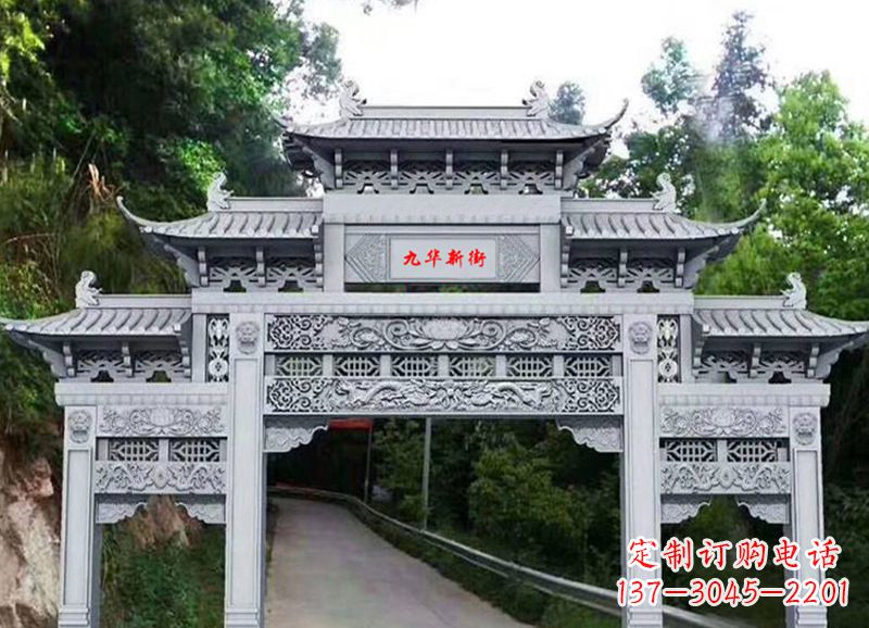 新乡三门五楼石雕牌坊