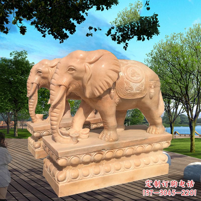 新乡石雕大象塑像