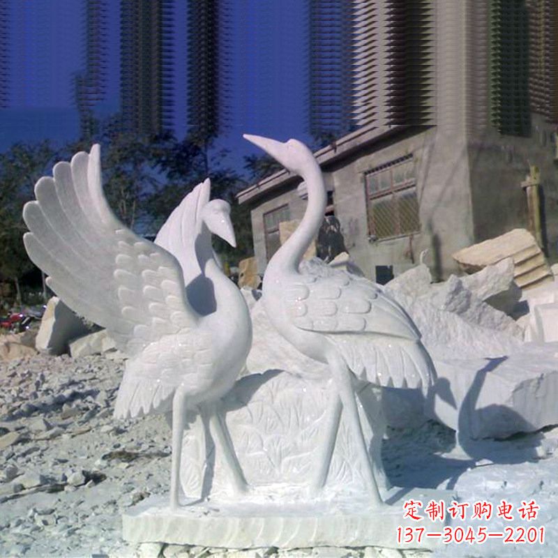 新乡石雕仙鹤低头