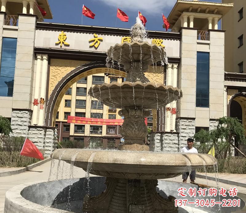 新乡石雕小区大型喷泉雕塑