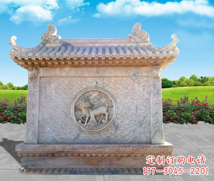 新乡石浮雕麒麟庭院影壁