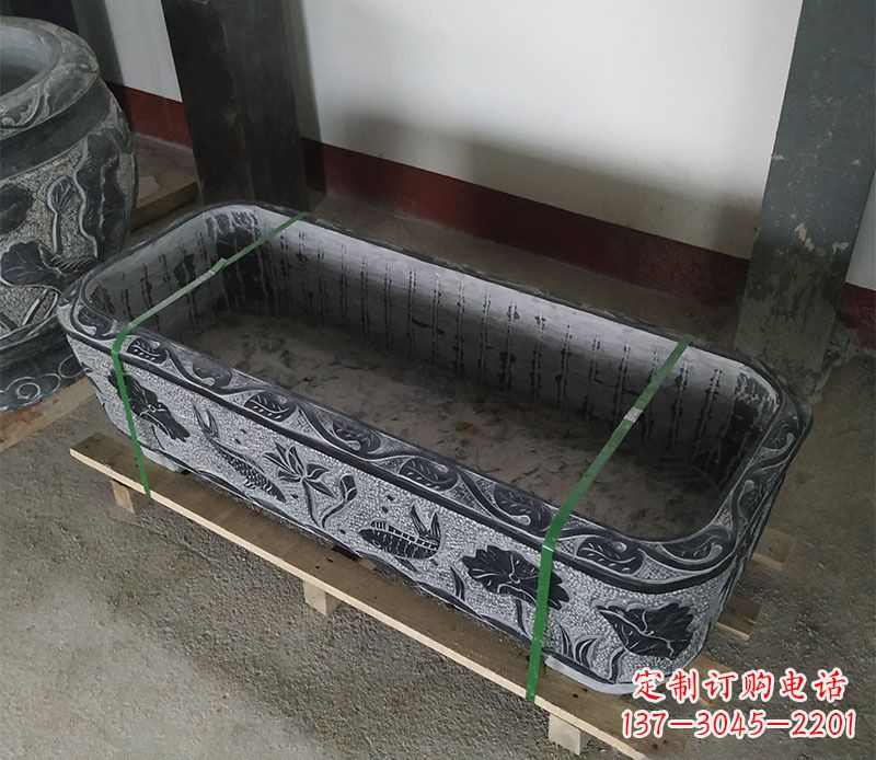 新乡石浮雕鱼缸仿古鱼缸石雕