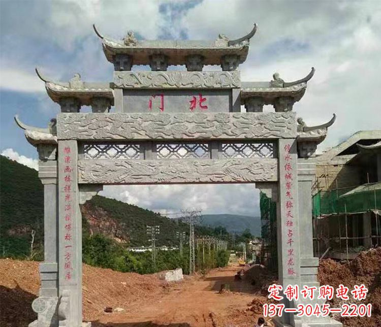 新乡石牌坊单门牌坊石雕
