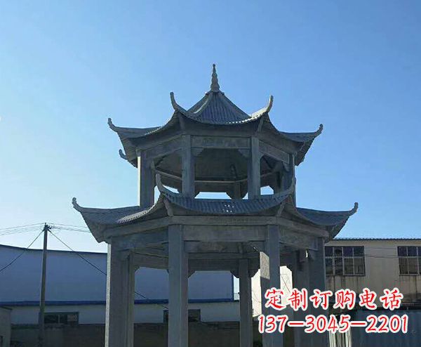 新乡双层仿古石凉亭石雕_1