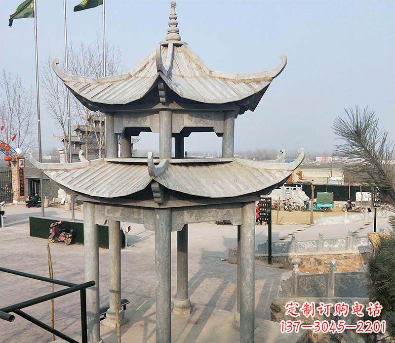 新乡双层户外凉亭石雕