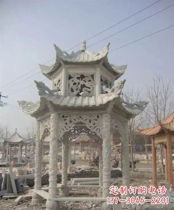 新乡双层凉亭石雕