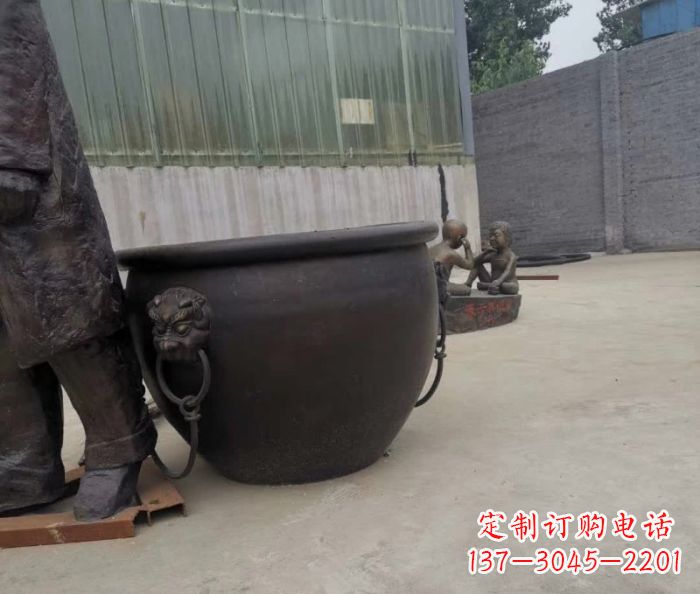 新乡水缸铜雕塑 (2)