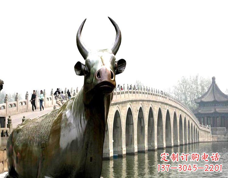 新乡水牛铜雕景观