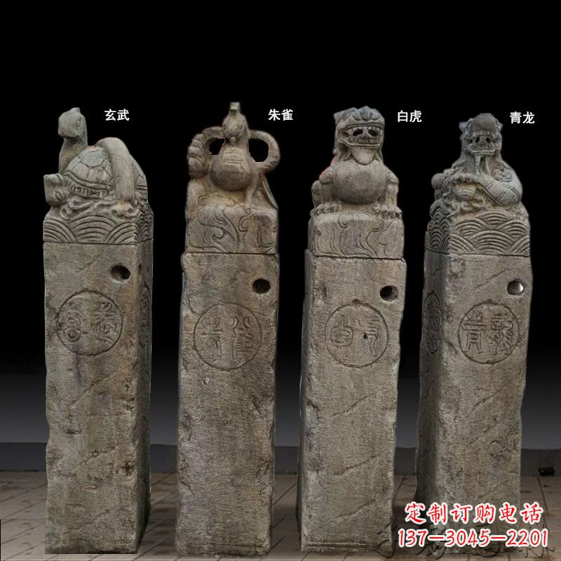 新乡四神兽拴马桩石雕