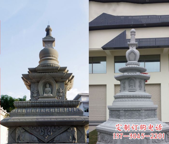 新乡寺庙景观舍利塔石雕 (3)