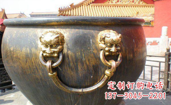 新乡寺庙水缸铜雕 (3)