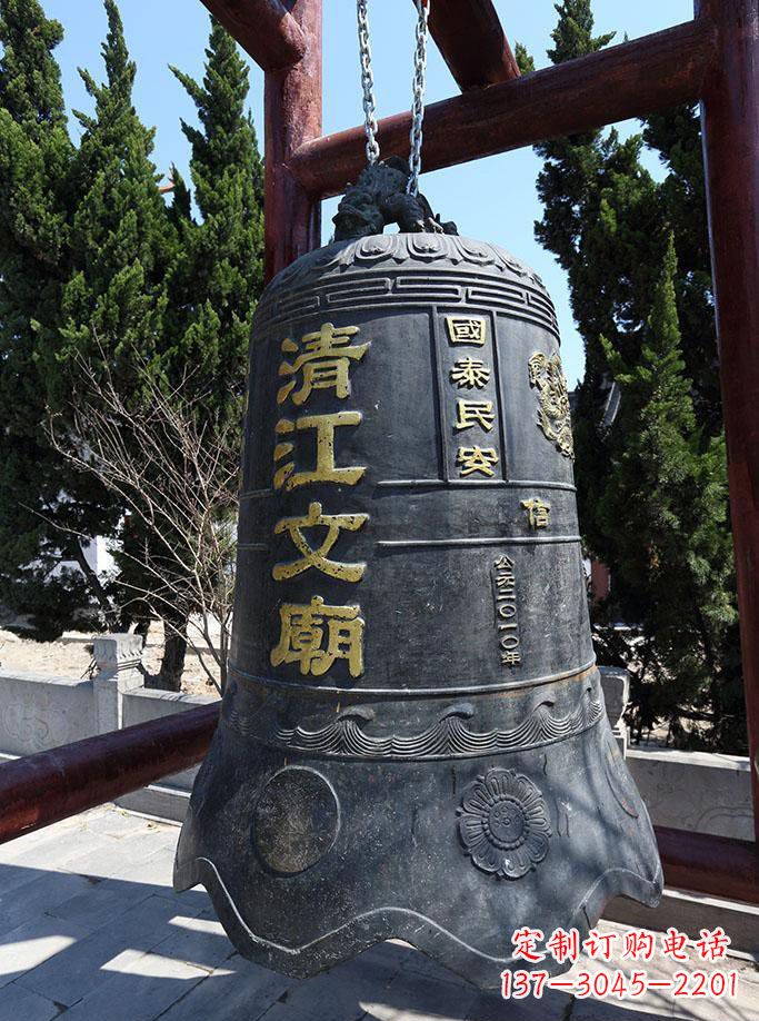 新乡寺庙铜钟雕塑 (5)