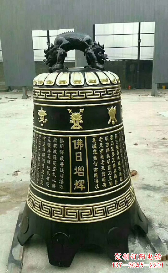 新乡寺庙铜钟雕塑 (6)