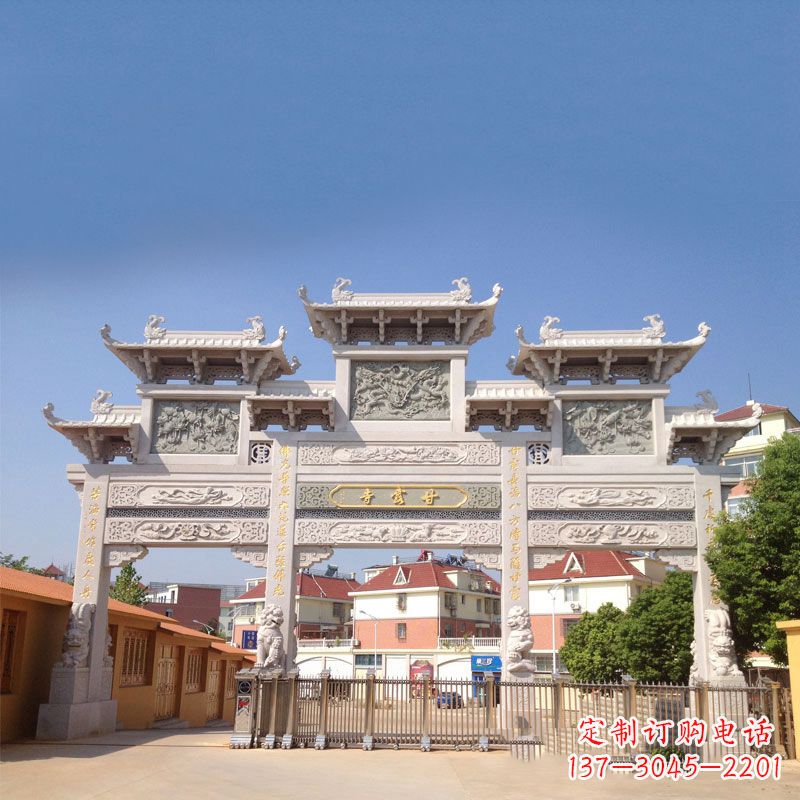 新乡寺院大门石雕牌楼
