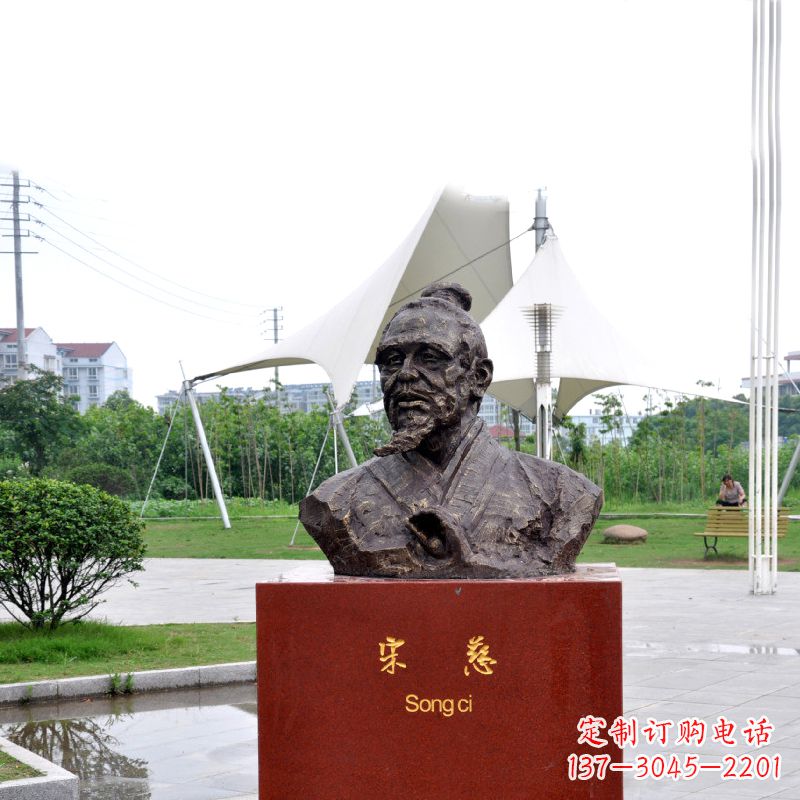 新乡宋慈铸铜头像雕塑-古代十大名医园林广场人物雕塑