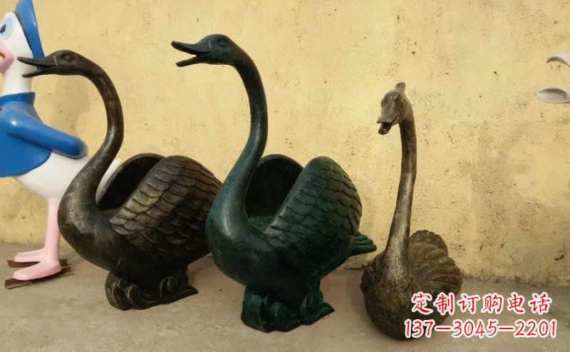 新乡天鹅动物铜雕 (3)