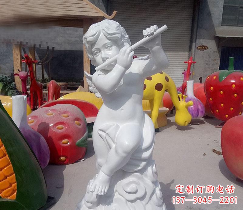 新乡天使吹笛人物石雕