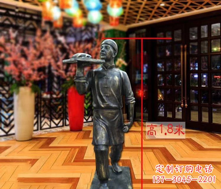 新乡铜雕店小二人物雕塑 (2)